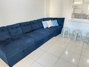 Comfort Apartment | Living area - Pé na Areia Praia da Guilhermina VII (Praia Grande)