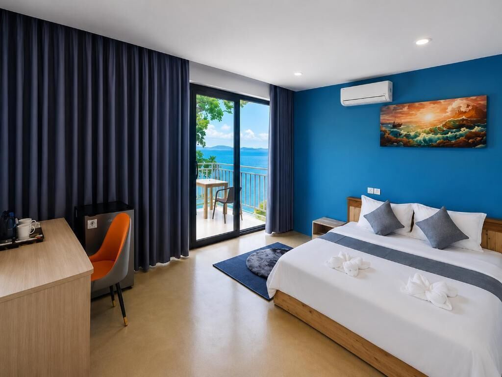 Suíte luxo, sacada, vista para o oceano | Cofres nos quartos, Wi-Fi de cortesia
