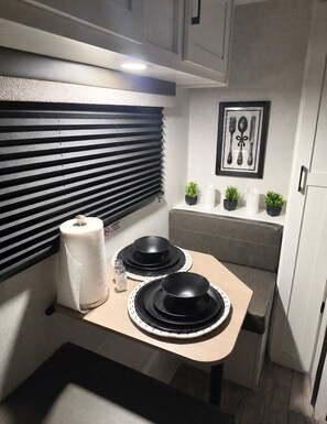 Interior - Stationary tiny camper in Winchester, TN with pond  and mountain views. (Winchester)