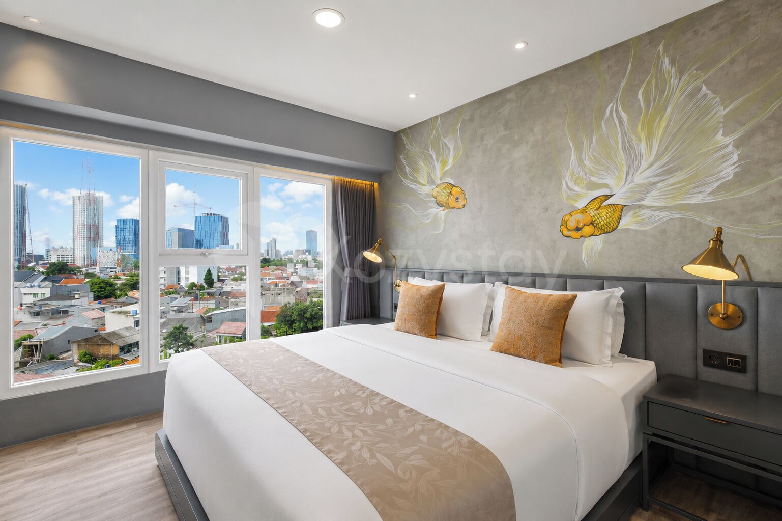 Appartamento, 2 camere da letto, vista città | Vista dalla camera