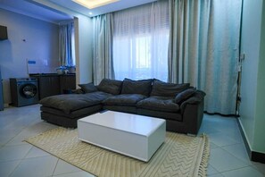 Living area - Cozy 1-bedroom apartment in serene Kampala, price is negotiable (Kampala)
