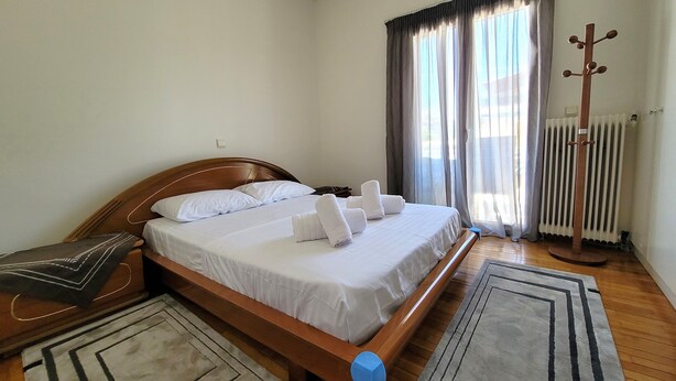 Apartemen, balkon, pemandangan kota
