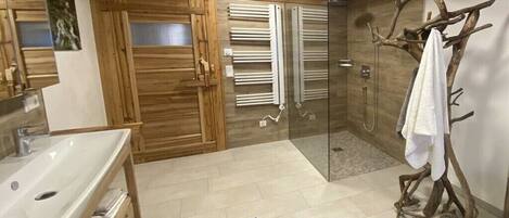 Shower, hair dryer