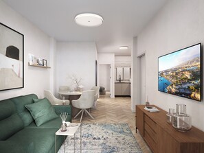Suite ejecutiva, vista al patio, planta baja | Espacio para trabajar con laptop y cortinas blackout 