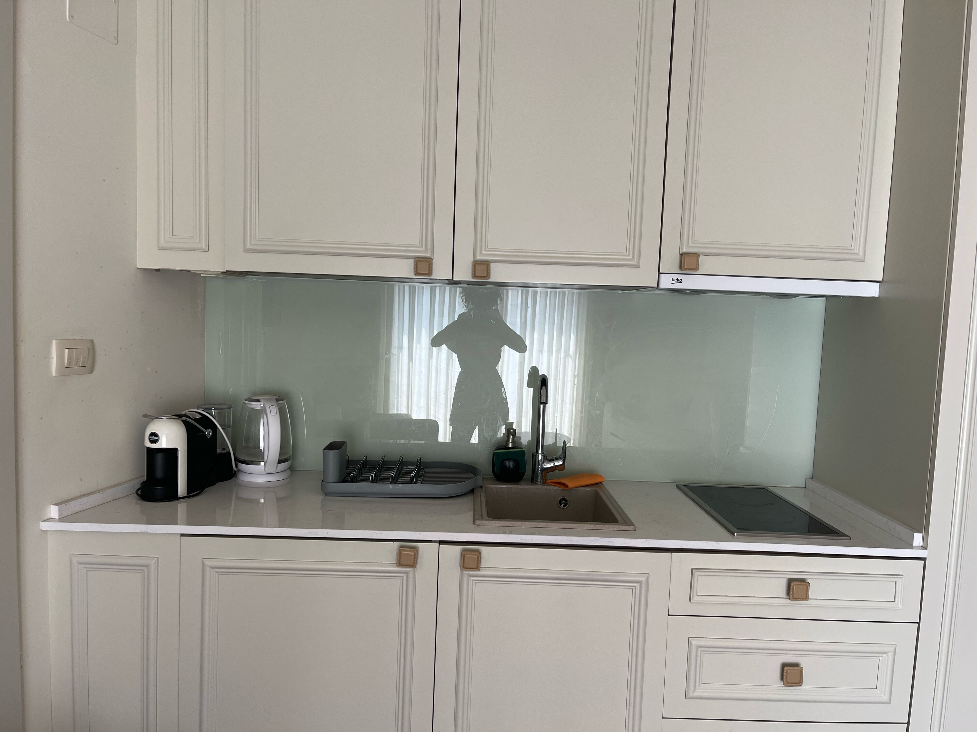 Fridge, stovetop, cookware/dishes/utensils