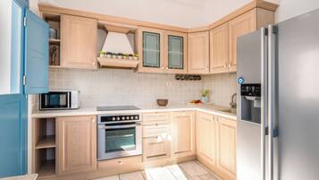 Luxury Villa, Private Pool, Sea View | Private kitchen | Full-size fridge, microwave, oven, stovetop