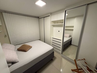 Apartment with AC in living room and bedrooms, with balcony and swimming pool