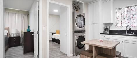2 bedrooms, iron/ironing board, travel crib, WiFi