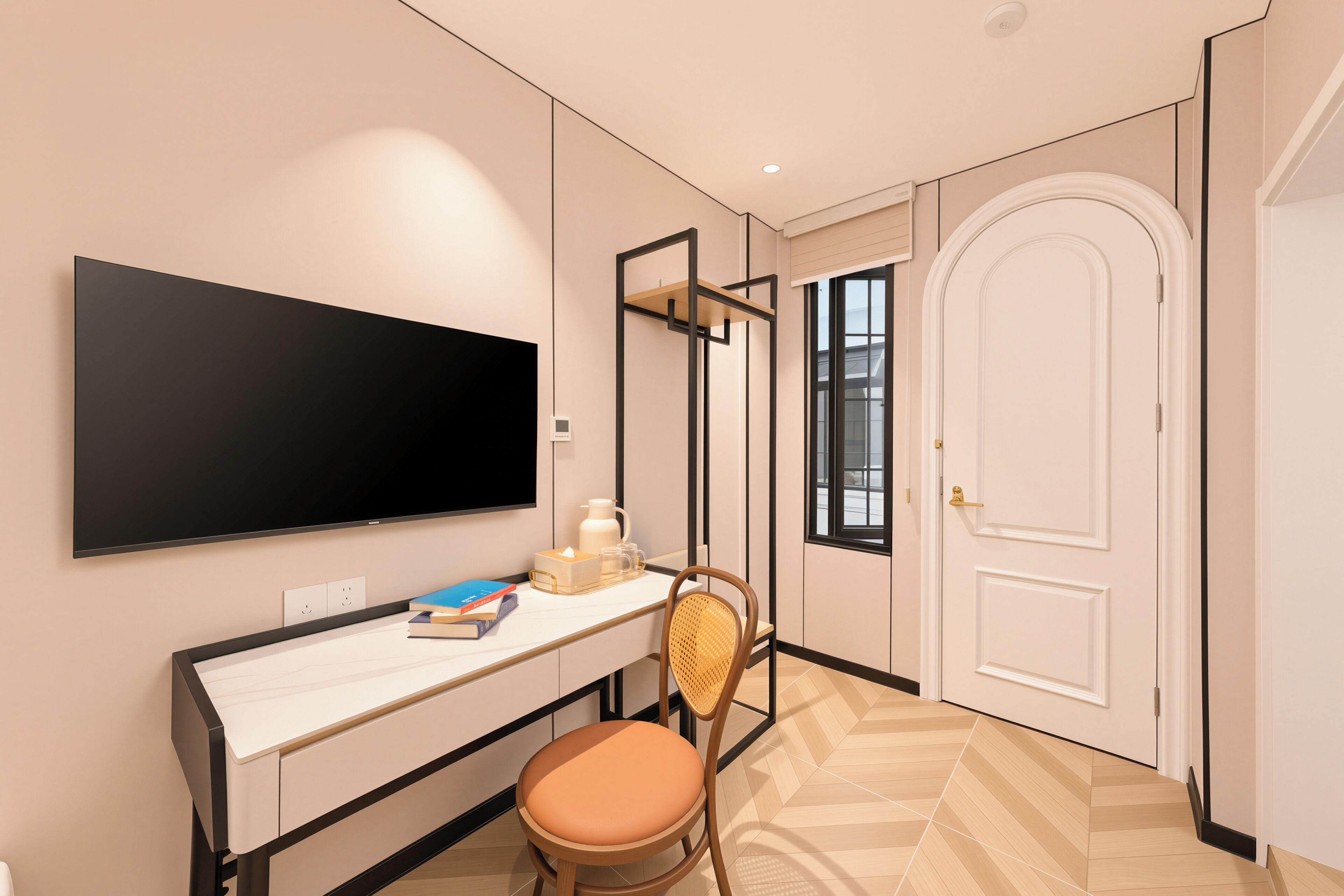 ห้องเบสิกดับเบิล, ปลอดบุหรี่ | ผ้านวมขนเป็ด, พื้นที่ทำงานแบบใช้แล็ปท็อป, ผ้าม่านกันแสง