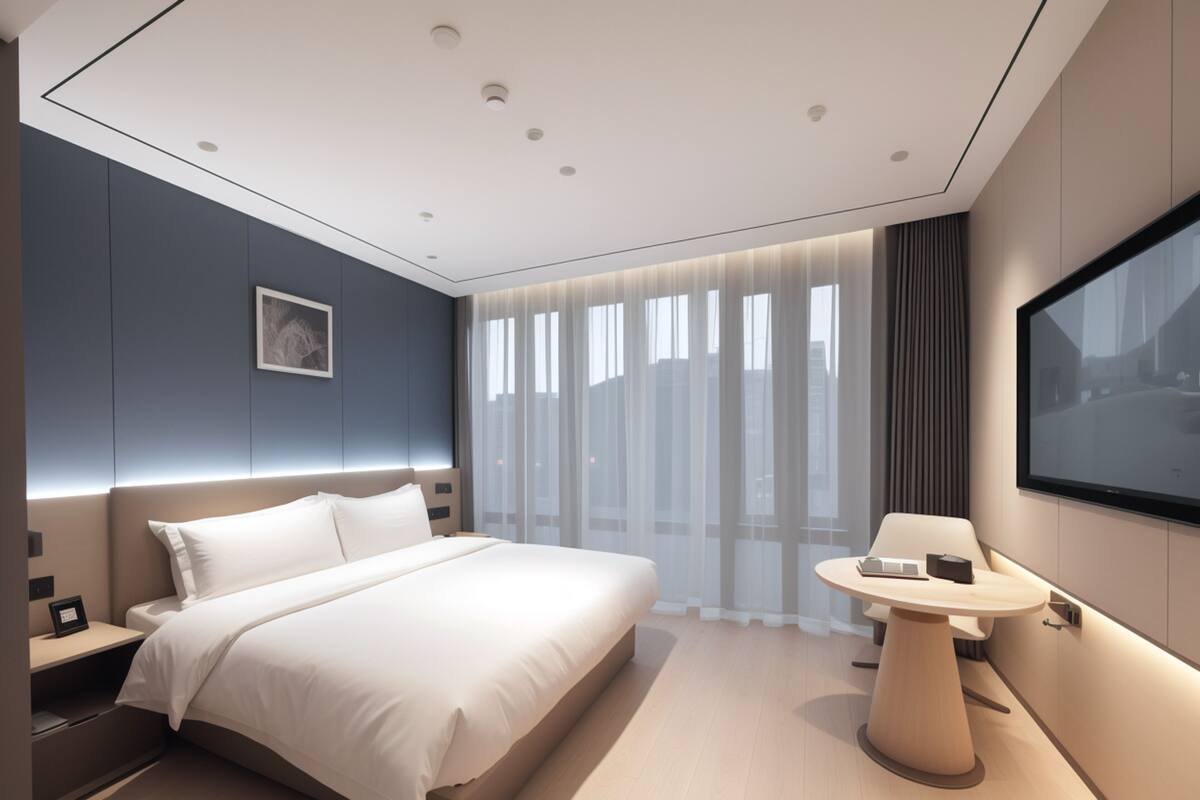 Habitación Confort doble | Espacio para trabajar con un portátil, wifi gratis, ropa de cama