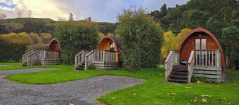 Pod 1 at Flat Hills Cafe and Tourist Park (sleeps 4), right on State Highway 1