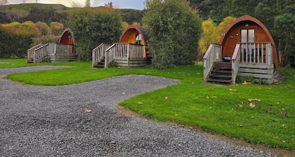 Pod 1 at Flat Hills Cafe and Tourist Park (sleeps 4), right on State Highway 1