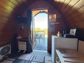 Interior - Pod 1 at Flat Hills Cafe and Tourist Park (sleeps 4), right on State Highway 1 (Ōhingaiti)