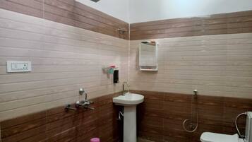 Shower, towels, soap