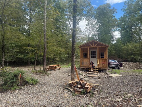 Peaceful & private 1 room cabin  
near stream/water
