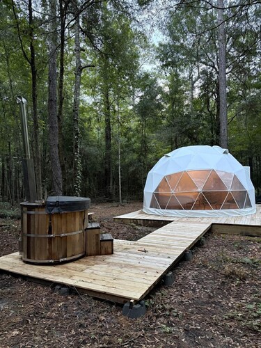 Dome Tent Retreat with Private Wood-Fired Hot Tub in Branchville, South Carolina