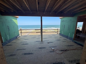 A room under construction with a view of the beach and ocean. - Brand New Oceanfront, 10BR, Pool/Spa, & Elevator (Georgetown County)
