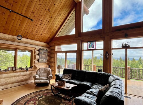 Scenic Rangeley Log Home with 3+ Private Acres, 3,200+sf, Views & Lake Access!!