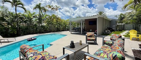 Outdoor pool, a heated pool