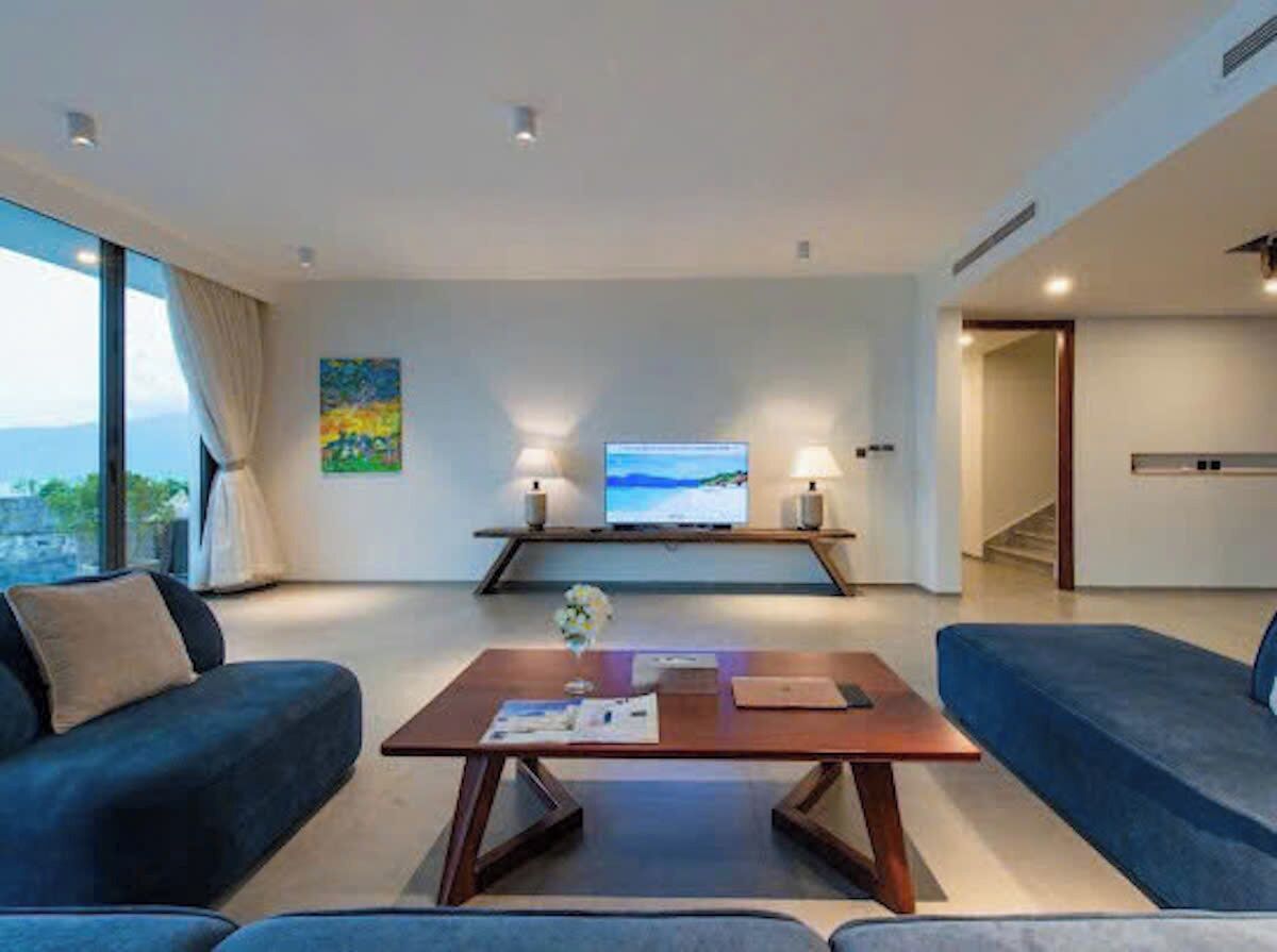 Villa, 4 slaapkamers, privézwembad, aan het strand | Woonruimte