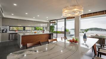 Villa, 4 Bedrooms, Private Pool, Beach View | Dining