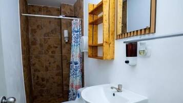 Habitación, 1 cama Queen size, vista al jardín | Baño | Regadera, toallas, jabón, papel de baño