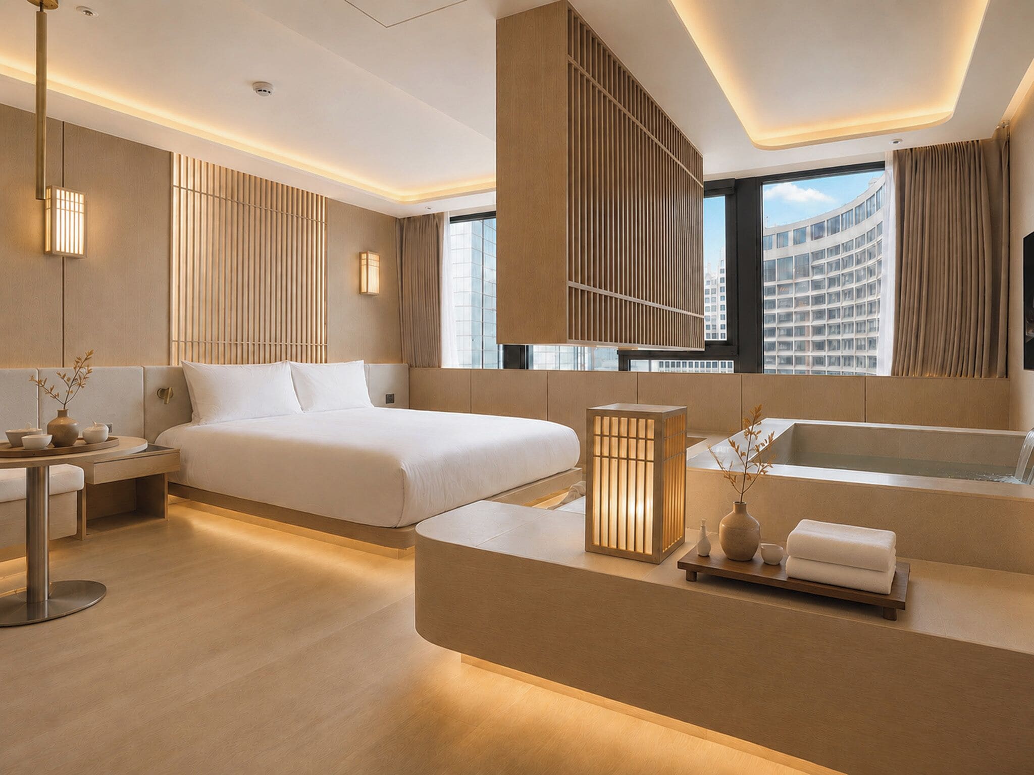 Deluxe Double Spa Room - City View | Cortinas opacas, tabla de planchar con plancha, wifi gratis