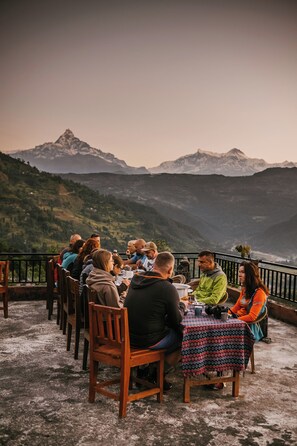 Outdoor dining - Barang Village Community Homestay  (Pokhara)