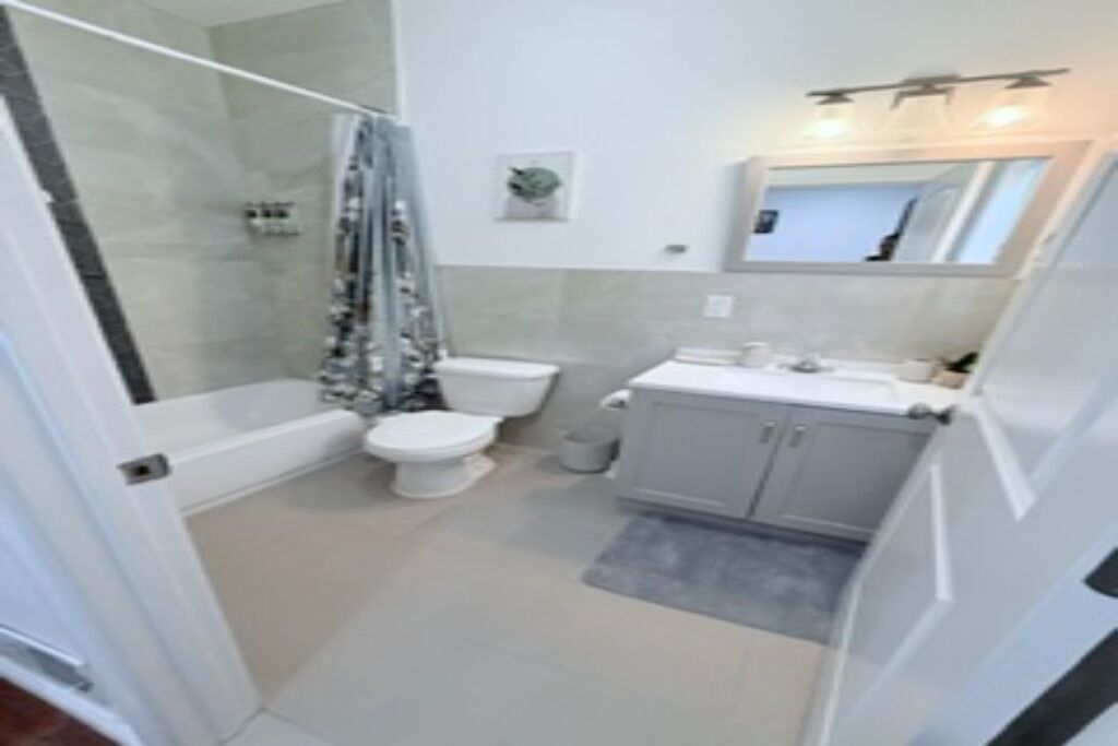 Hair dryer, bidet, towels, soap