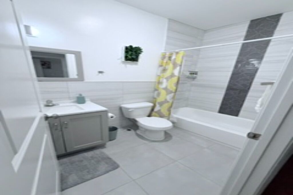 Hair dryer, bidet, towels, soap
