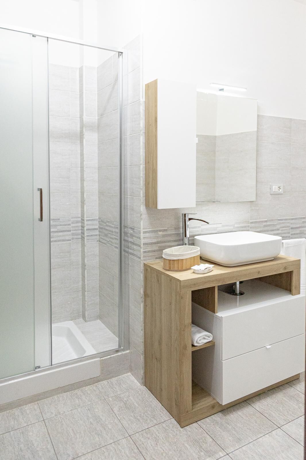 Hair dryer, bidet, towels, soap