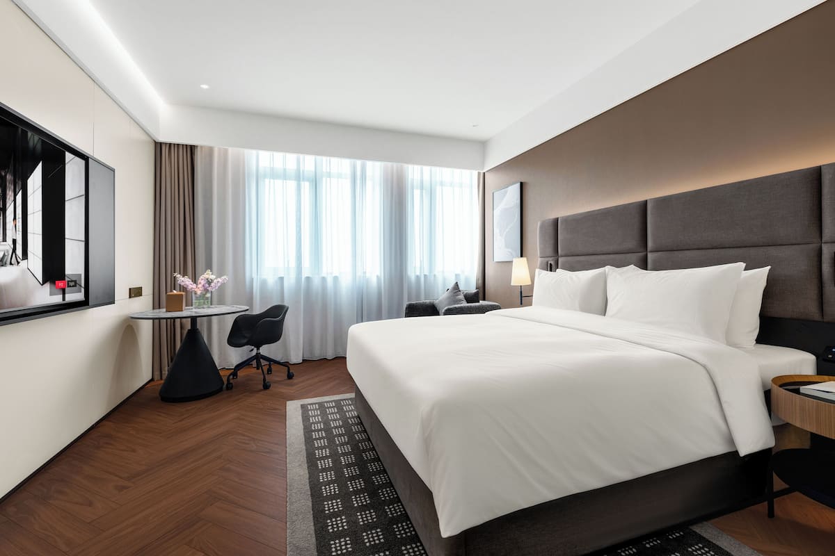 Comfort Double Room, City View | Desk, laptop workspace, blackout curtains, iron/ironing board