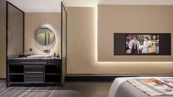Superior Double or Twin Room, City View | Living area | 50-inch flat-screen TV with satellite channels