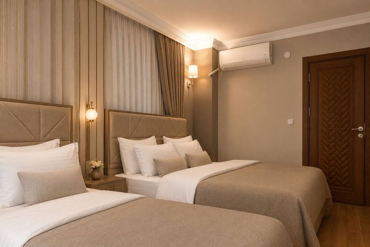 Comfort Triple Room, City View | In-room safe, individually furnished, desk, laptop workspace