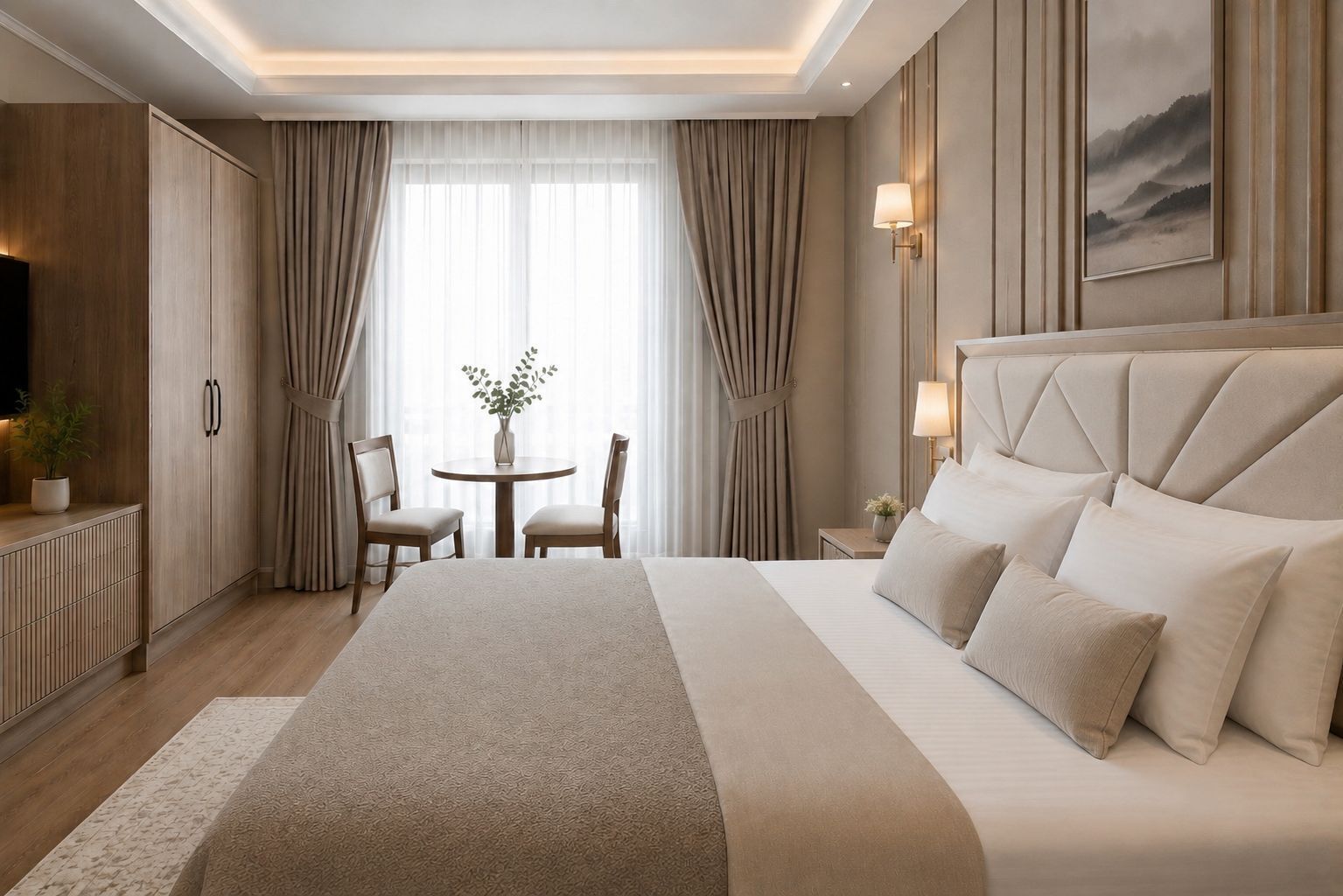 Comfort Double Room, City View | In-room safe, desk, laptop workspace, iron/ironing board