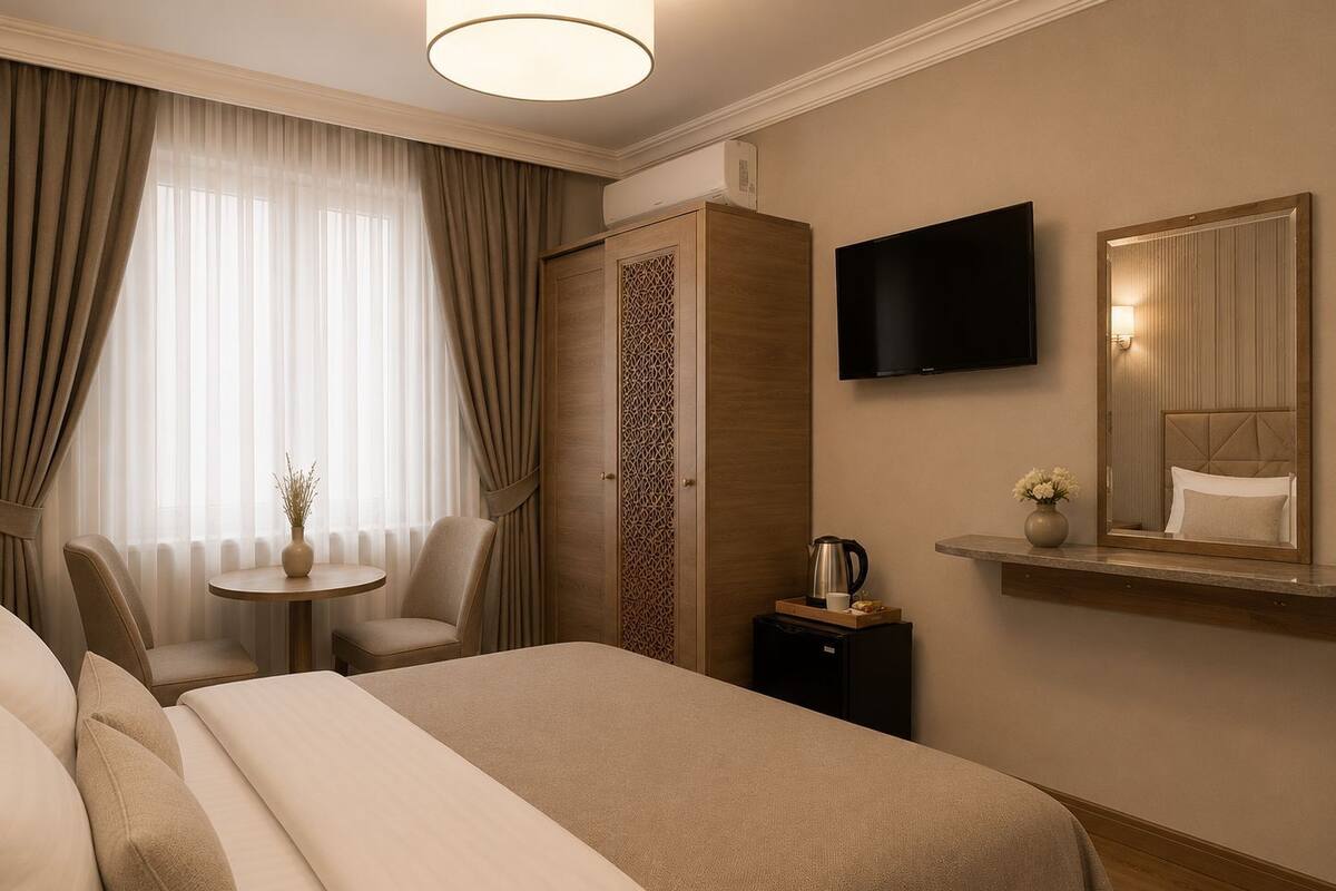 Comfort Double Room, City View | In-room safe, individually furnished, desk, laptop workspace