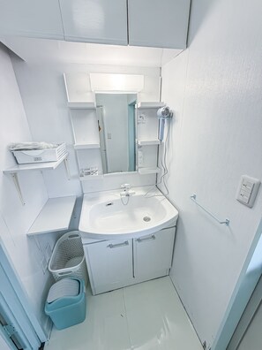 Assecador de cabells, bidet, tovalloles i sabó