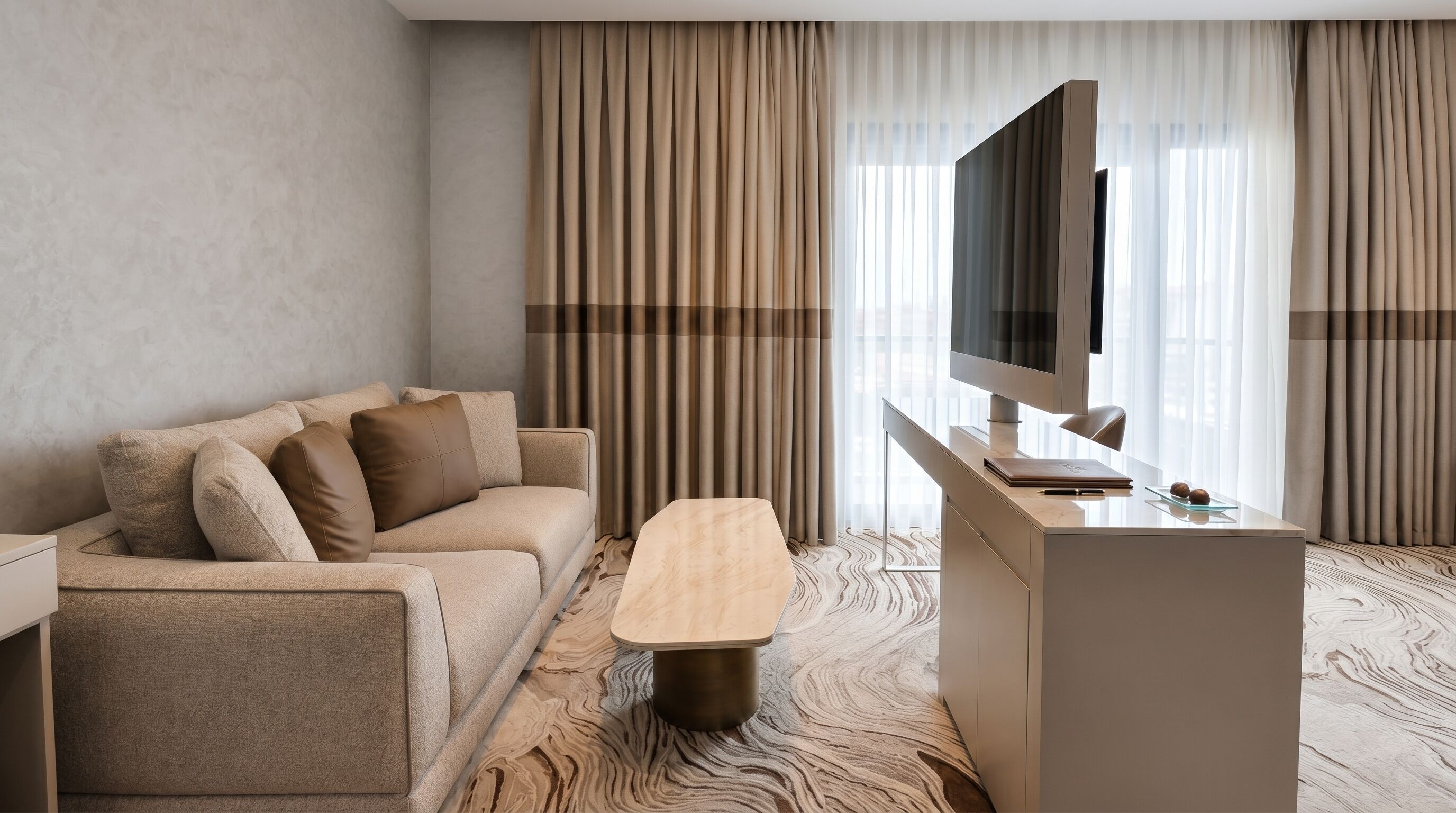 Superior Double Room, Balcony, Sea View | Living area | LCD TV