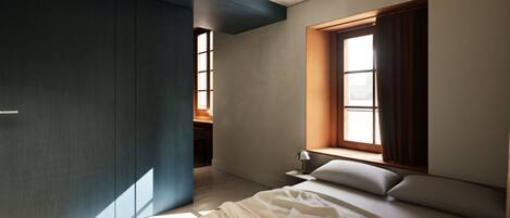 Chambre Deluxe double, balcon | Fer et planche à repasser, accès au Wi-Fi (inclus), literie fournie