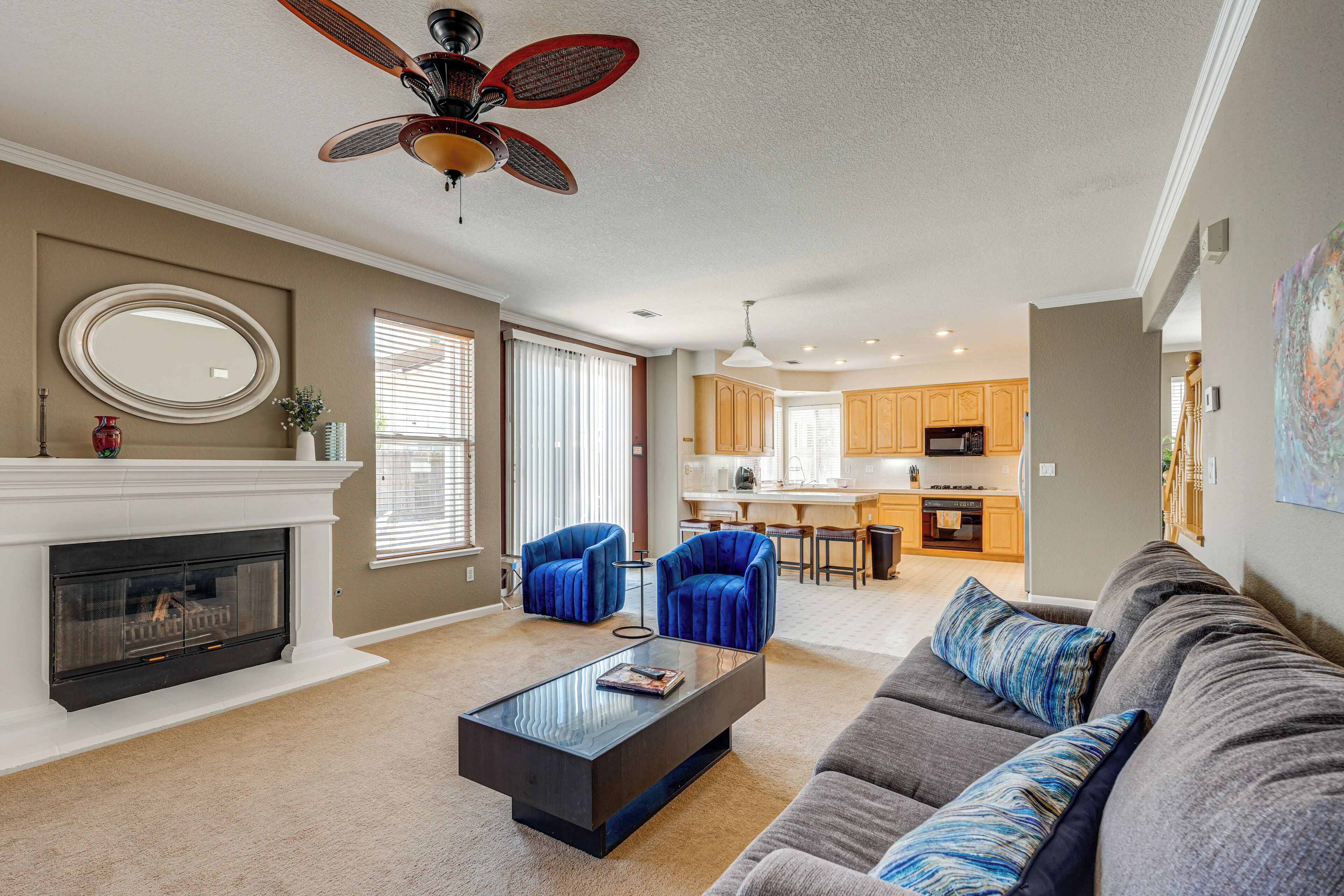 Manteca Vacation Rental | 4BR | 3BA | 3,200 Sq Ft | 1 Small Step for Entry