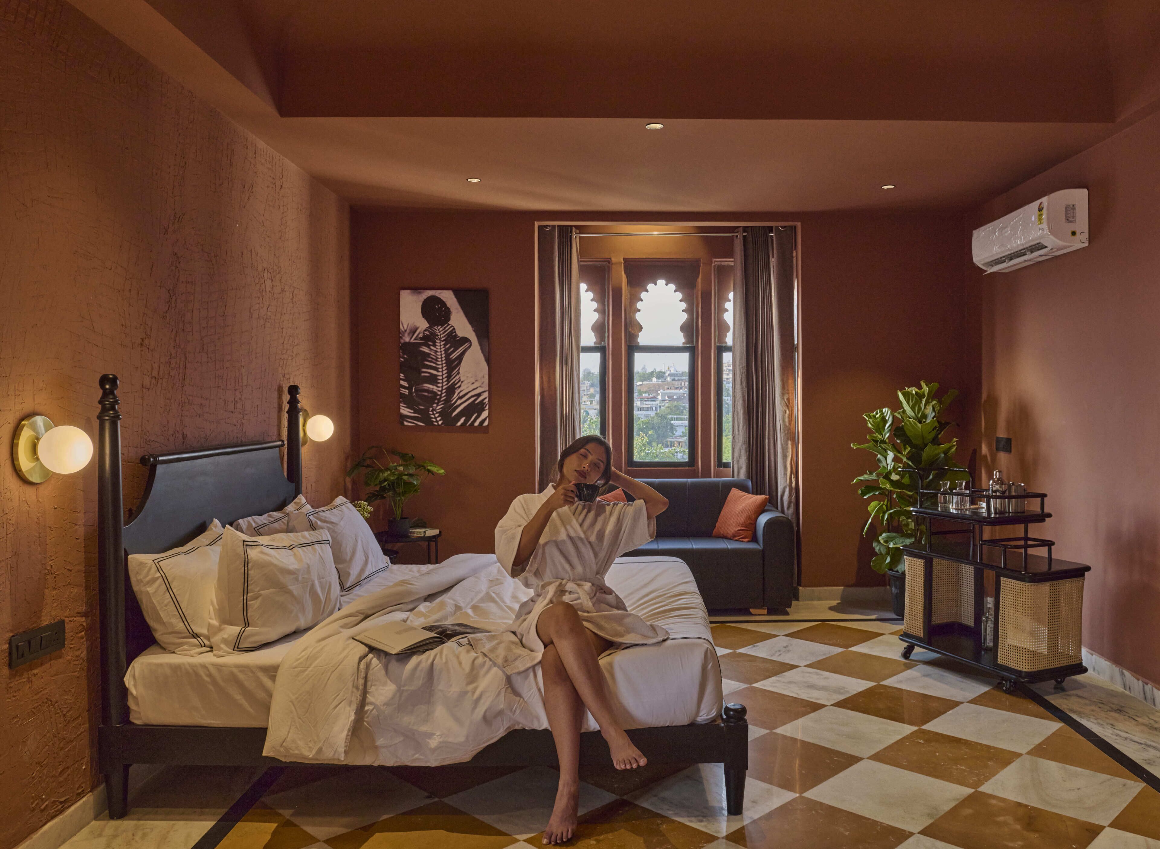 Studio-suite (Maharaja Suite) | Arbejdsområde til bærbare computere, mørklægningsgardiner