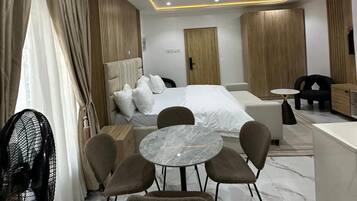 Luxury Apartment, 2 Bedrooms, Kitchenette, Courtyard View | Desk, laptop workspace, free WiFi