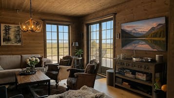 Televisie en een open haard