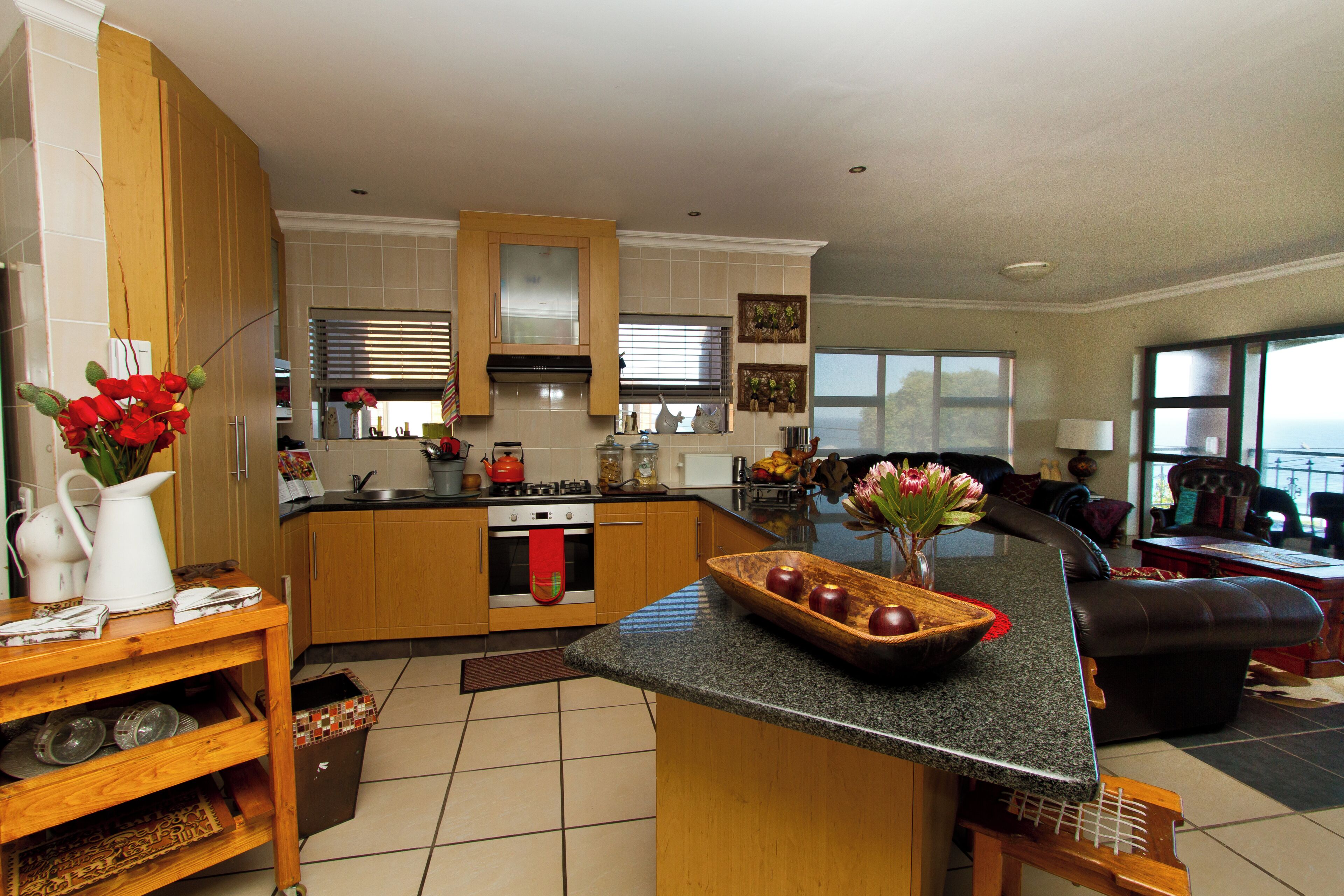 Mini-fridge, microwave, stovetop, coffee/tea maker