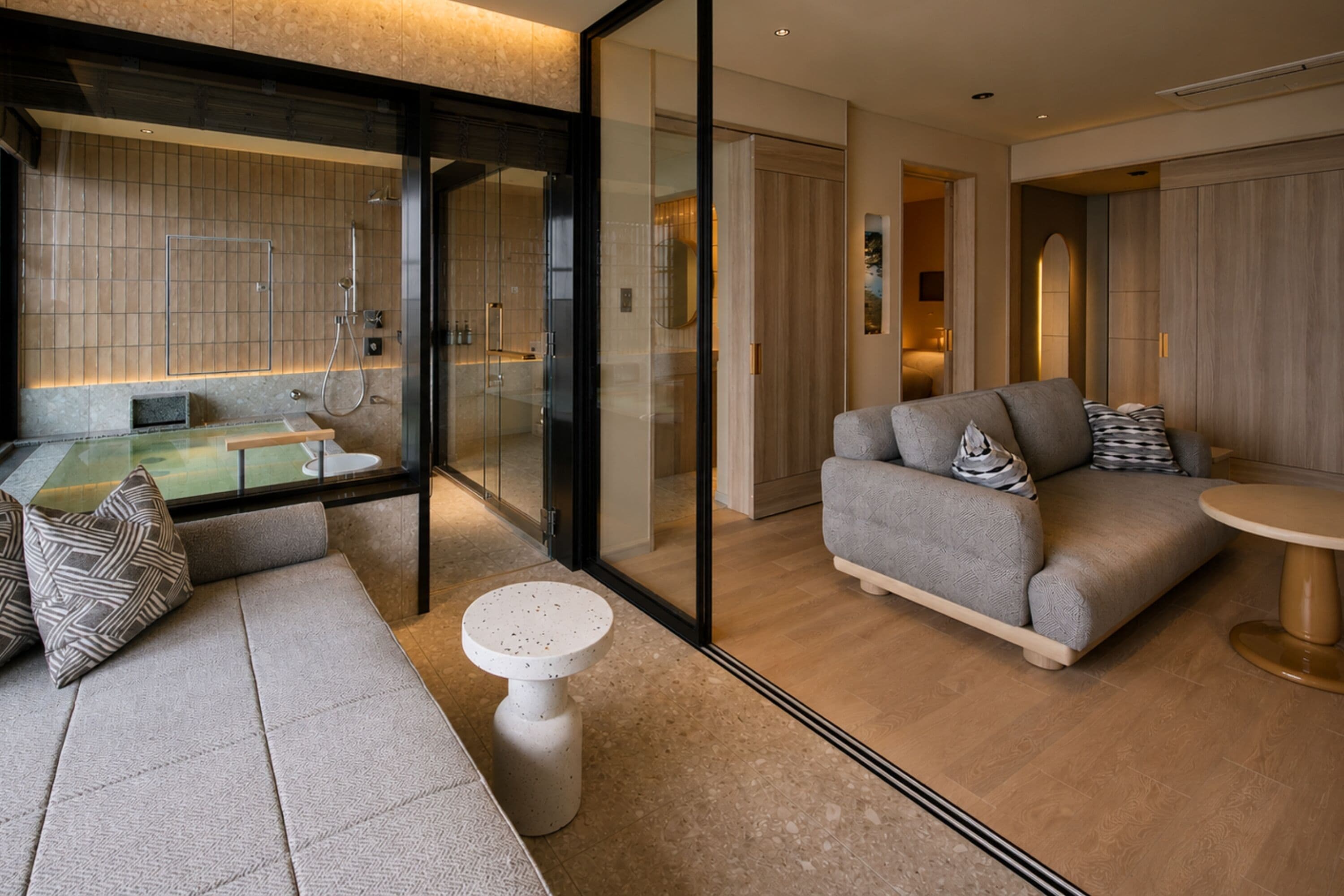 Shione Precious Suite, Non-Smoking | Bathroom | Separate tub and shower, hair dryer, slippers, towels