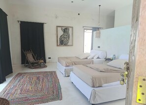 3 slaapkamers, een strijkplank/strijkijzer, wifi, beddengoed