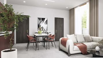 Penthouse, Balcony, City View | Living area | Printers