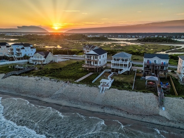 Exterior - Oceanfront Luxury Retreat | Private Beach Access | Sunrise & Sunset Views (North Topsail Beach)