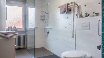 Dusche, Haartrockner, Handtücher