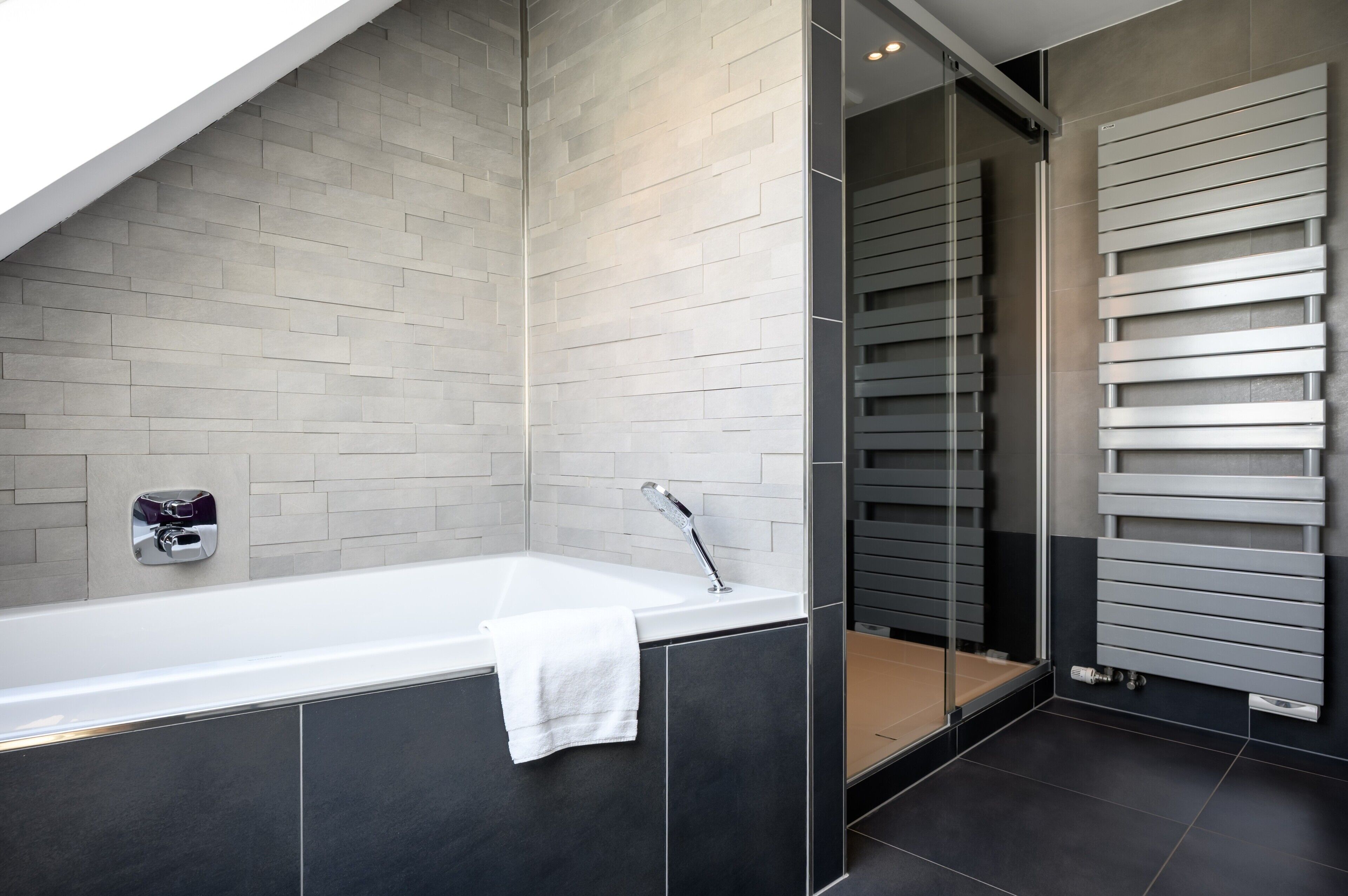 Dusche, Haartrockner, Handtücher